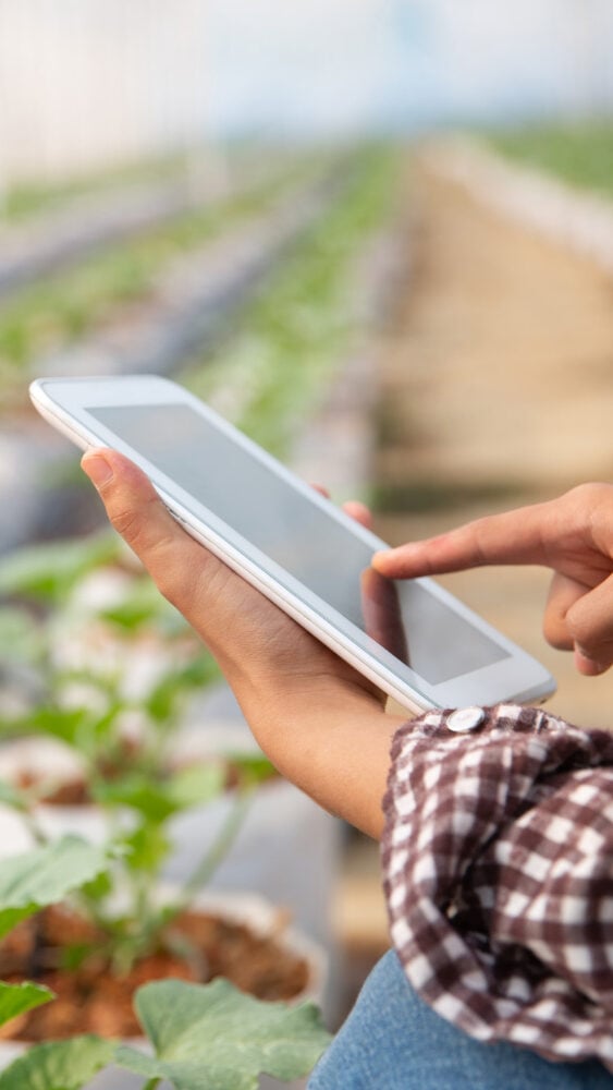 Precision agriculture console applying variable-rate fertilizer based on sensor maps